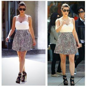 Kim Kardashian ⋆ Cream Pink Leopard Dress